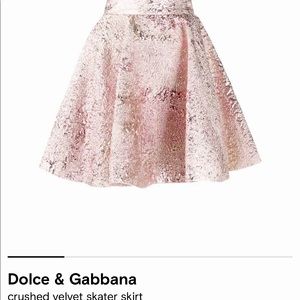 BRAND NEW WITH TAGS dolce and Gabbana pink metallic skirt